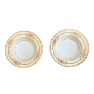 Set of 2 Vintage Noritake Bancroft Gold Embellished Soup Bowls